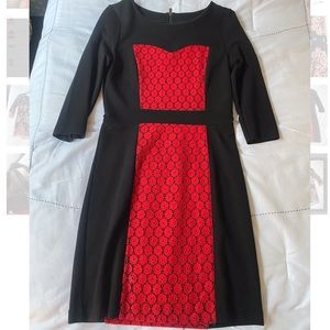 Red and black lace Kensie dress